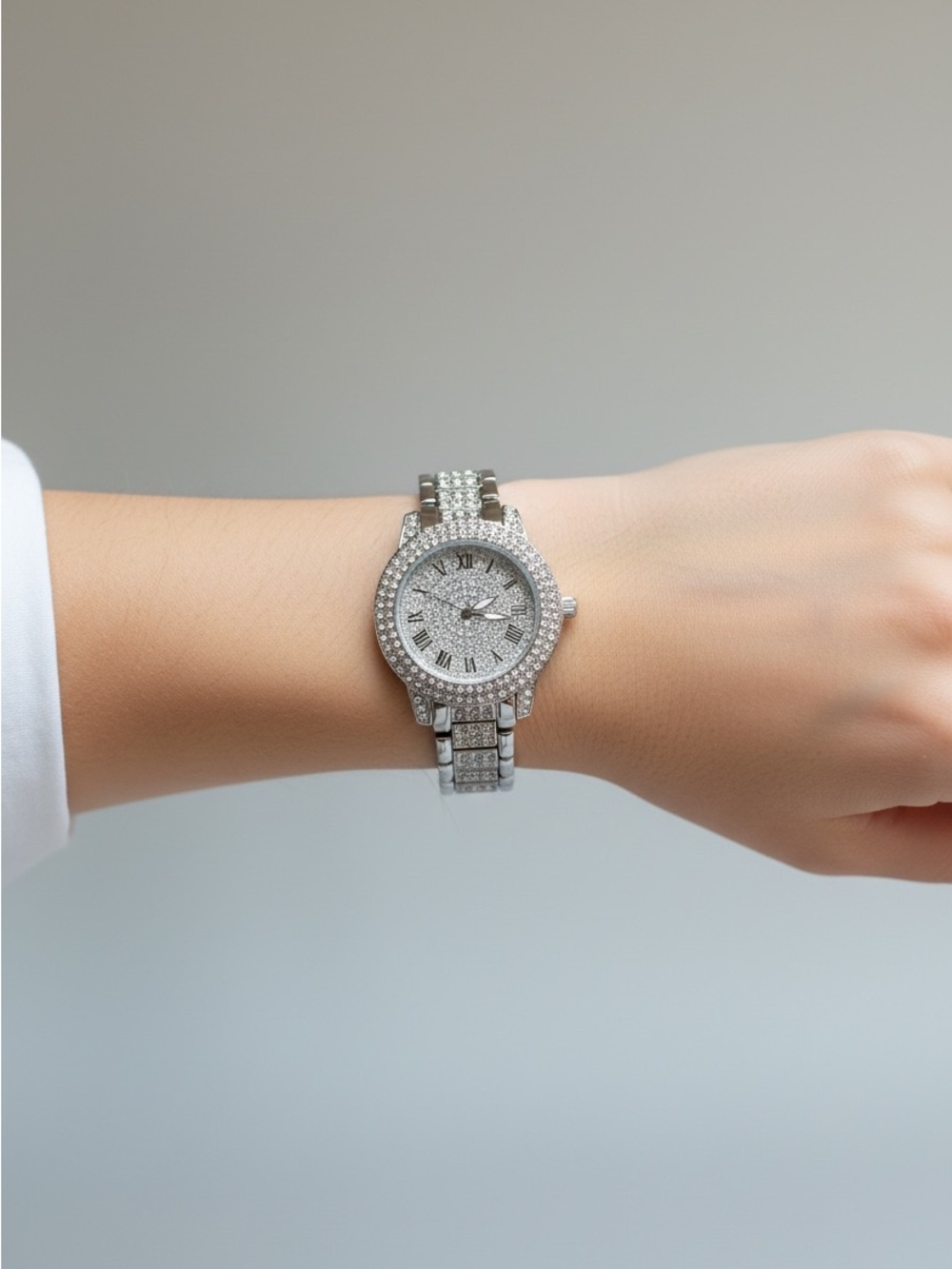 10/15 Sparkling Silver Crystal Women's Bracelet Watch